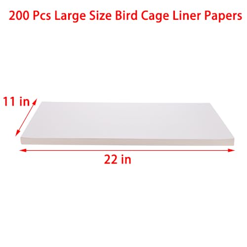 Image of DQITJ 200 Pcs Large Size Bird Cage Liner Papers, Disposable Virgin Wood Pulp Paper Bird Cage Liners, Precut Absorbent Pet Cages Cushion (22 inch x 11 inch), black