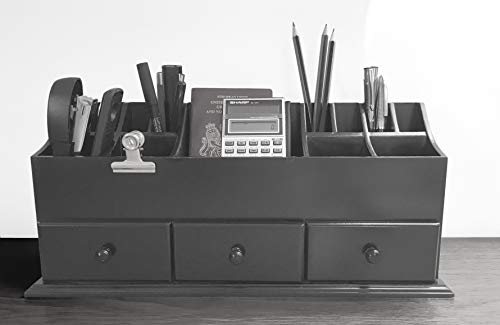 Sylvester Oxford BLACK Desk Tidy/Stationary/Make-up Organiser …