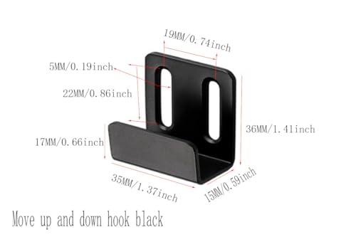 Image of 6 Pieces of Stainless Steel Tile Hanging Code Heavy Duty Wall Mounting Bracket, Photo Frame Wall Tile Hanger, Display Rack Steel Hook Buckle ,Move up and Down,Black
