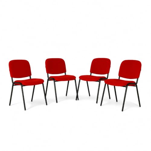 MUNDO IN MUEBLES Sillas de Oficina 104Z Apilables Metal Visita Rojo