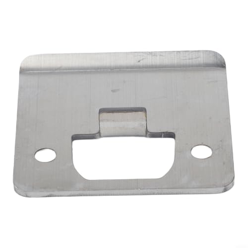 Placa de puerta de acero inoxidable con borde extendido, tamaño para acomodar variaciones comunes de marcos de puerta residenciales (color acero)