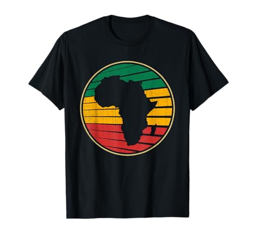 Vintage Retro Africa Map 60s 70s Afro African American Pride T-Shirt