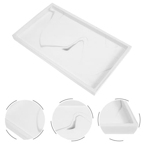 Plateau de rangement moderne blanc pour accessoires de maison et bain - 8