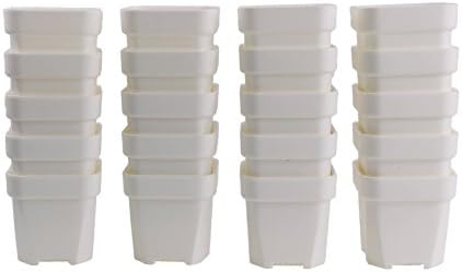 MUZHI 20 Pack White Sturdy Plastic Nursery Pot, Mini Square Starter Pot for Seedling Cutting Planting 2.55 INCH (2.55 inch)
