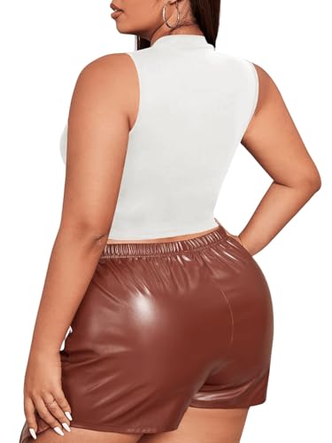 Débardeur court côtelé grande taille extensible et confortable Floerns
