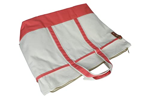 Tag&Crew Solid Boat Weekender Multipocket Carry-On Heavy Canvas Unisex Duffle Bag With Detachable Adjustable Shoulder Strap Designed For Overnight Travel, Business Trips, Short Vacations - Coral Pink #TOP3