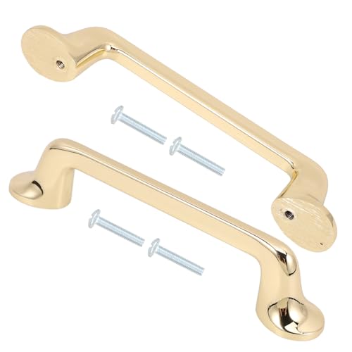 DECOMELODY 2 Piezas manija del gabinete atrapar puerta corrediza tornillos manijas de oro Tirador de cajón Manijas de gabinete manijas de puerta tiradores de muebles Aleación de zinc Golden