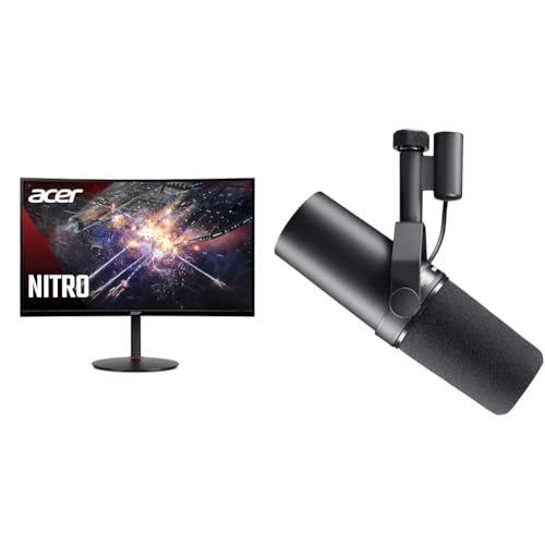 Image of Acer Nitro XZ270 Xbmiipx 27 inch 1500R Curved Full HD VA Zero-Frame Gaming Monitor with Adaptive Sync, 240Hz Refresh Rate and 1ms VRB, Black & Shure SM7B Dynamic Vocal Microphone