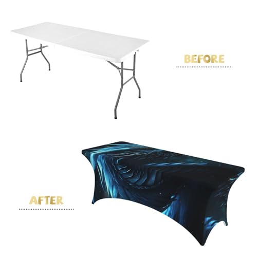Nappe rectangulaire extensible anti-pli pour table pliante de 1,8 m - 3