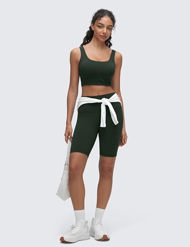 Image of CRZ YOGA Butterluxe U Back Sports Bras | Light Support, Removable Pads, Yoga, Extremely Soft, Longline, Scoop Neck, Wide Straps, for Women