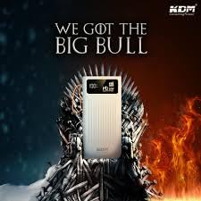 Image of KDM 12X Big Bull 24,000mAh Power Bank | 30W Fast Charging | Multi-Input & Output | LED Battery Indicator | Built-in Flashlight | 9S Multi-Protection | 4-in-1 Cable Included | Black & White