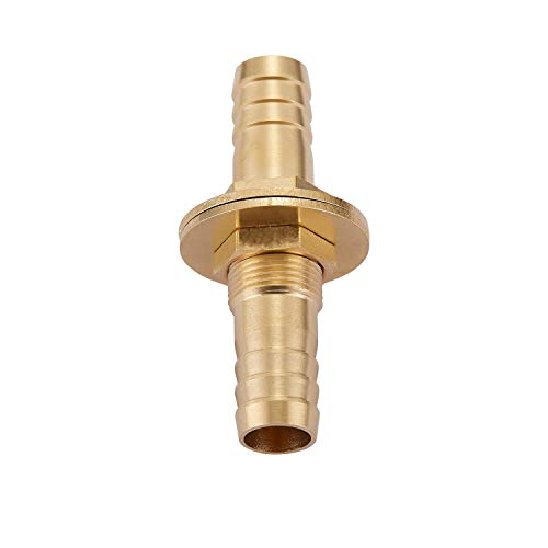 Minimprover 4Pcs 3/8" Id Hose Barb Thru-Bulk Head Hex Union Brass Straight Fitting With Flat Washer Gasket Water/Fuel/Air #TOP5