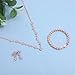 Yolev Bridal Wedding Jewelry Set Rhinestone Include Necklace Earrings Bracelet Brides Bridesmaid Prom Costume for Women (Rose Gold)