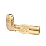 Lyreh Propane Elbow Adapter for Blackstone, Brass RV Gas Connector 3/8' Male Low Pressure Tank Conversion Fitting Hose Compatible with Blackstone 17' & 22' Tabletop Grill Griddle Pan Part Replacement