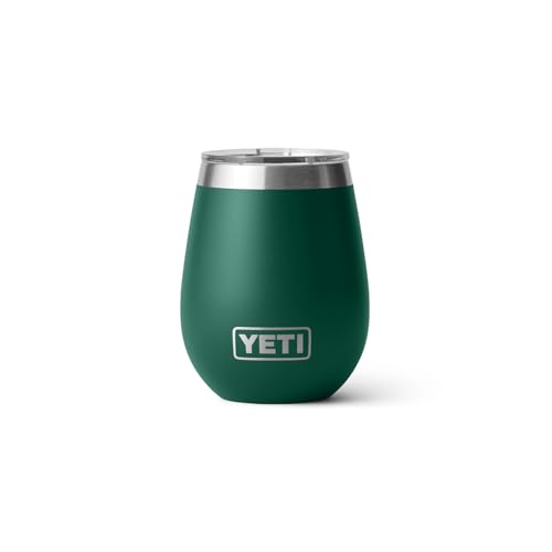 Image of YETI Rambler 10 oz Wine Tumbler, Vacuum Insulated, Stainless Steel with MagSlider Lid, Black Forest Green