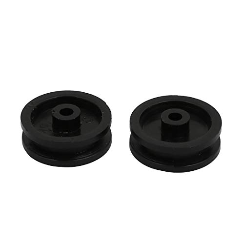 Aexit 20pcs 13mm Electrical equipment Dia Plastic Belt Pulley Black for DIY Toy Model