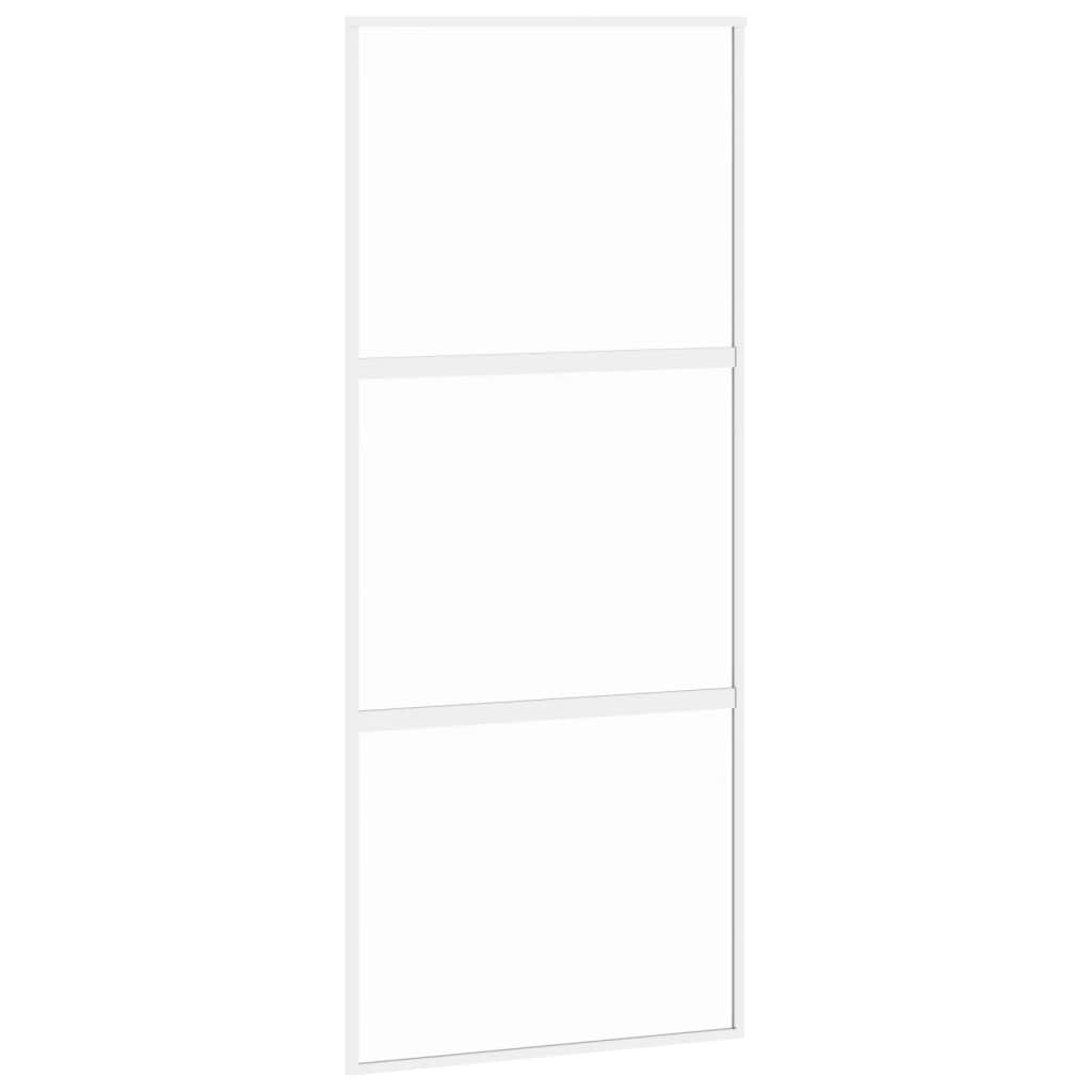 Drzwi przesuwne białe 90 x 205 cm, szkło hartowane i aluminium, materiały budowlane, drzwi, drzwi domowe