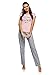 Produktbild oodji Ultra Damen Baumwoll-Schlafanzug mit Pyjama-Hose, Rosa, DE 34 / EU 36 / XS