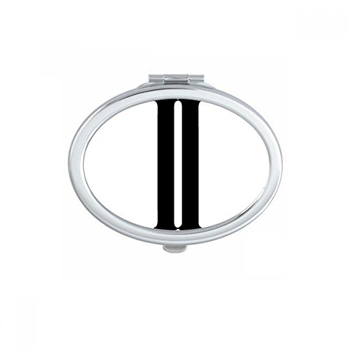 Miroir de poche chiffres romains silhouette noire ovale portable pour maquillage compact