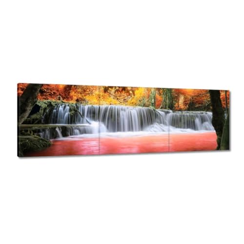Décoration murale cascade d'automne grand tableau panoramique