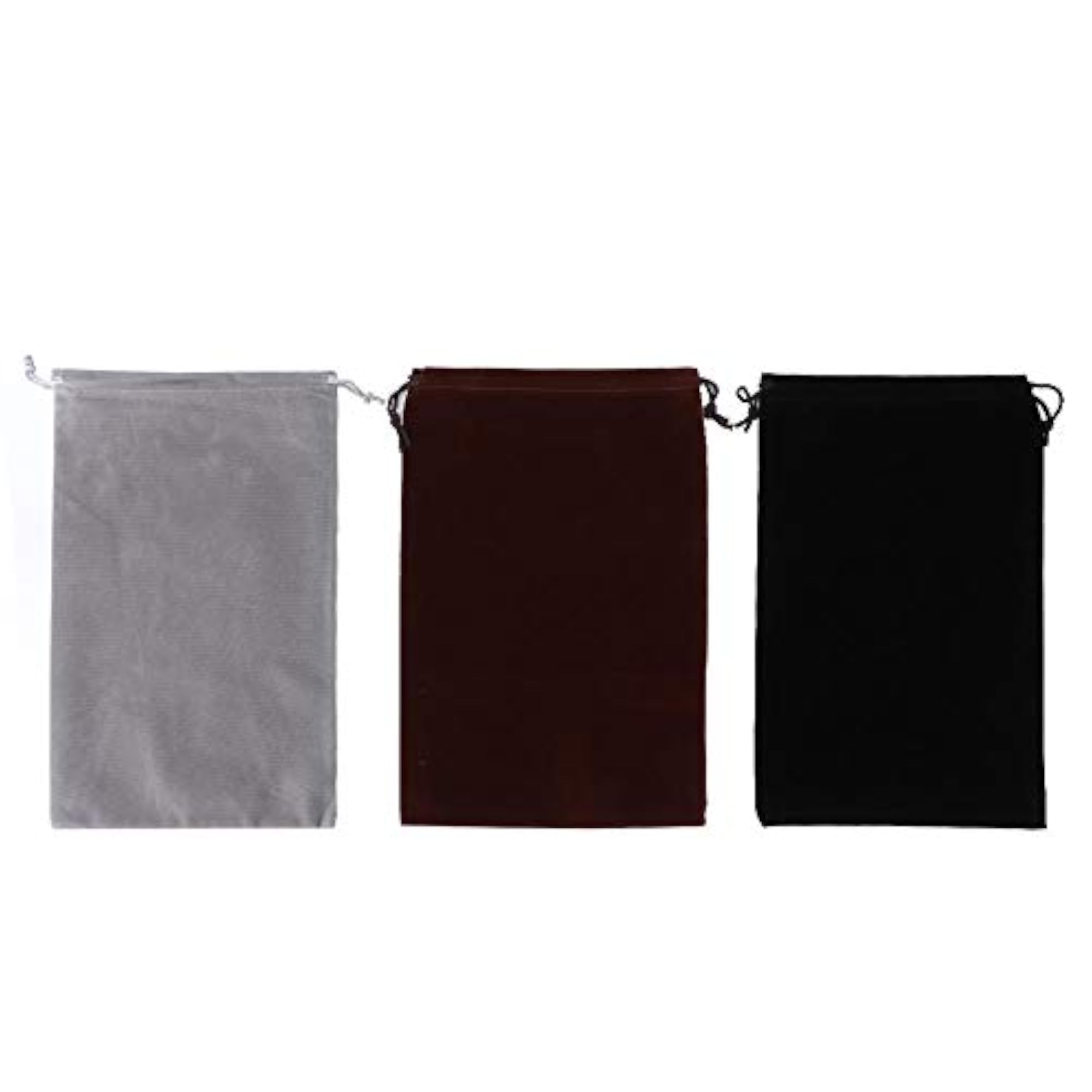 3 Pcs Flocking Cloth Drawstring Pouch Storage Bag for Gifts