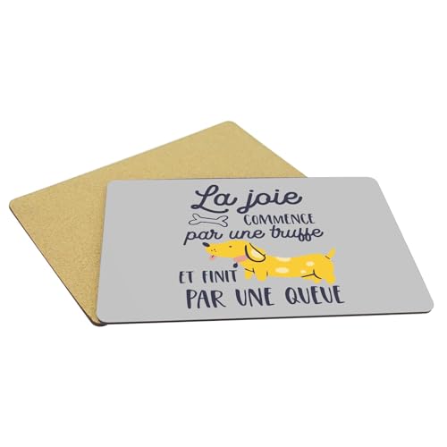 Set de table souple dessous en liège grand napperon gris lavable lot de 4 - 5