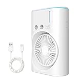 Ventilador Portátil con Nebulizador,Ventilador USB con Agua, Batería Recargable 2400 mAh, Depósito 280 ml, luz RGB, Motor Turbo Potente, para Exterior, Hogar, Patio y Viajes, Regalo Mujer y Hombre