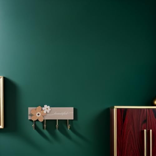 Perchero de pared de madera caqui versátil para ropa y toallas 8