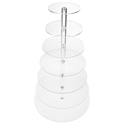 7 Tier Cake Stand. Jusalpha Large 7Tier Acrylic Round Wedding Cake