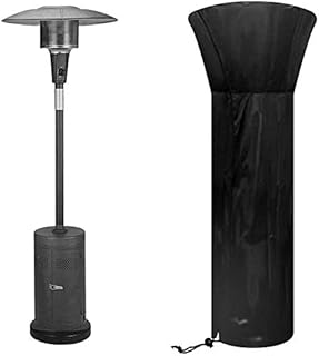 Patio Heater Cover Waterproof, Outdoor Heater Cover Oxford Fabric Heavy Duty Garden Heater Protector with Storage Bag, Anti Rain UV Dust Black(226 * 85 * 48cm)