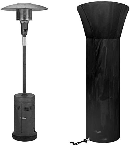 Housse de protection imperméable pour chauffage de terrasse en tissu Oxford résistant avec sac de rangement, anti-pluie, UV, poussière, noir (226 x 85 x 48 cm) Cover