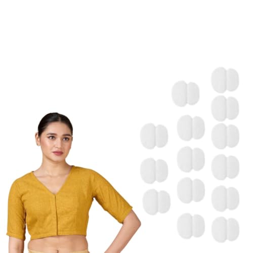 Image of Studio Shringaar Women's Thick Handloom Cotton Plain Side Stretch (Smocked) Readymade Saree Blouse