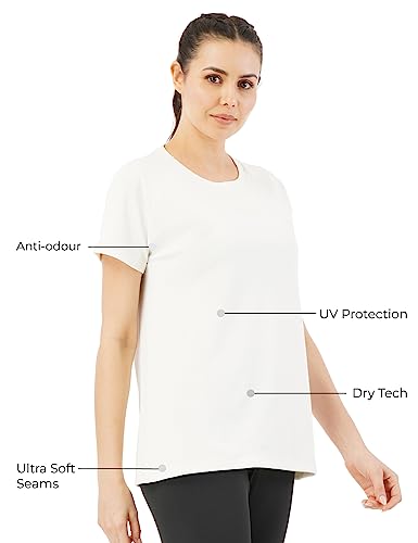 Image of Pump'd Women's Half Sleeve T-Shirt - Athleisure Women's s Fashion Workout Top for Women & Girls | Lightweight Activewear for Running, Sports & Gym - Lightweight, Anti-Odor, Dry Tech, Ultra Soft Seams