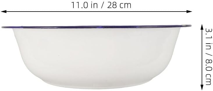 Healeved Enamel Wash Basin 28cm Large Enamel Mixing Bowl Face Washing Basin Sourdough Bowl Footbath