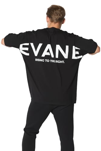 [EVANE] エバン オーバーサイズ コットン ストレッチ BACK LOGO Tシャツ (L, ブラック)の商品画像（Amazon）