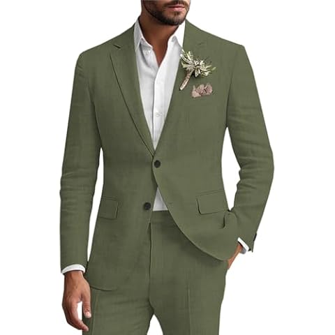 Men's 2 Piece Linen Suit for Weddings Cover