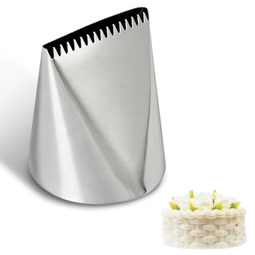 Tomotato Large Piping Tips, 200# Flat Serrated Double Sided Icing Piping