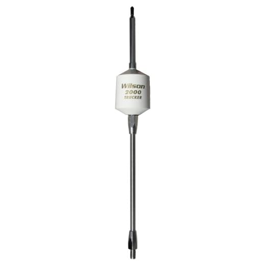 Wilson 305-497 T2000 Series Black Mobile CB Trucker Antenna with 10-Inch Shaft 49-Inch Steel Whip 3500 Watts AM|FM Ready CB Radio Antenna - White