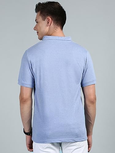 Image of Lux Cozi Mens Cotton Solid Relaxed Fit Polo Shirt