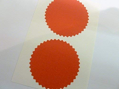 Roll of 1000 42mm Serrated Edge Certificate Wafer Company Seal Labels, Stickers for Embossing, Rewards & Awards (Matt Red)
