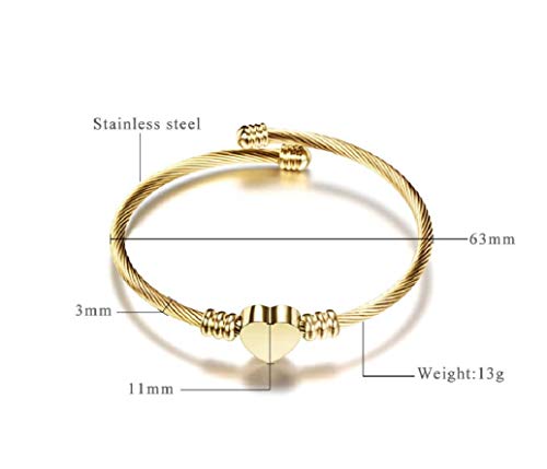 Minijewelry Love Heart Cuff Bracelet For Women Girls Stainless Steel Heart Cuff Bracelet Friendship Bff, Adjustable Rose Gold Heart Bracelet #TOP6