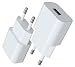 Produktbild MyGadget 2X Universal Ladegerät USB - Ladestecker Adapter (5V | 2A) - Netzteil kompatibel mit u.a. Apple iPhone 15 Plus 14 Pro Max 13 Mini Samsung S24 - Weiß