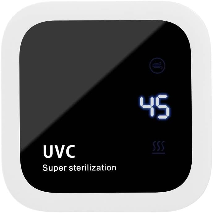 FOURJ New Model Portable & Stationary UV Toothbrush CASE Holder Now with Heat and Fan FUNCTIONALITY for Any Type of Toothbrush Size