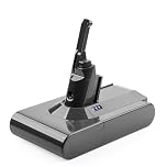 XLX Batterie de Remplacement 6.0Ah pour Dyson V8 - Compatible avec Aspirateurs Balai V8 Animal/Absolute/Motorhead/Fluffy/SV10(215681, 6 Cellules)