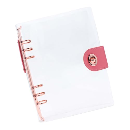 Couverture classeur A5 transparente souple 6 anneaux or rose