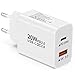 YEONPHOM 20W Cargador USB C Carga Rápida PD Power Delivery 3.0&Quick Charge 3.0 2 Puertos Cargador Móvil Tipo C para iPhone 13 Pro Max/Mini/12/11/XS/X/8,Samsung Galaxy S21/S20/S9/S8/Note,Huawei,XiaoMi