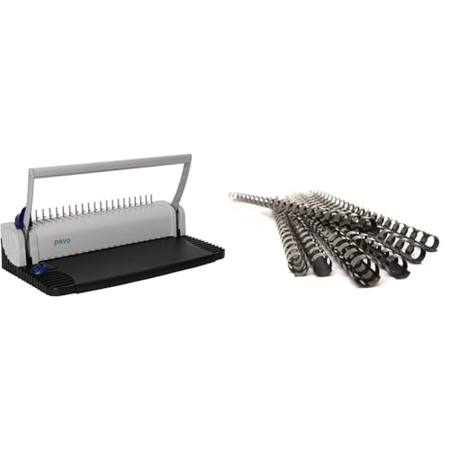 Pavo - Pavo Smartmaster2 Perforelieuse jusqu'à 145 feuilles avec Starter Kit & 8001477 Lot de 25 Peignes de reliure Couleurs Assorties