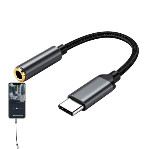 USB tipo C a 3,5 mm | Connettore audio portatile leggero da 3,5 mm - Adattatore per cuffie USB C, cavo adattatore jack flessibile per la maggior parte dei dispositivi di tipo C