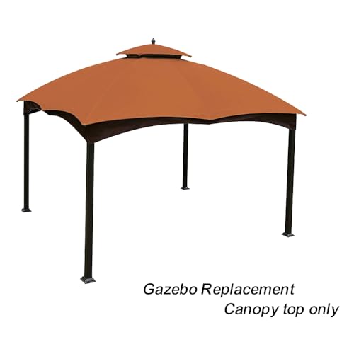 Eurmax USA High Performance Replacement Canopy Top for Lowe's Allen Roth Heavy Duty Gazebo Roof Gazebo Top with Air Vent 10X12 Cover #GF-12S004B-1, Replacement Top Only (Rust)