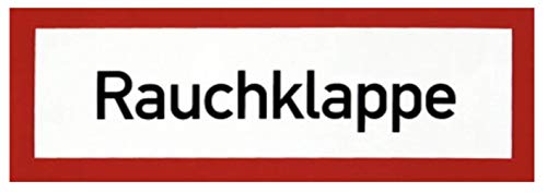 Preisvergleich Produktbild Schild Aufkleber Text Rauchklappe RWA selbstklebende Folie 150x52mm von MBS-FIRE® - Brandschutzfachhandel